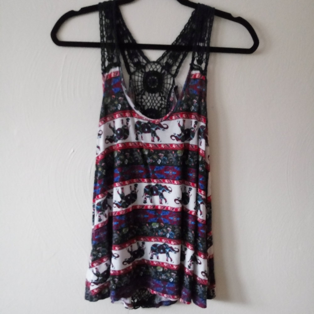 Red white and blue elephant top